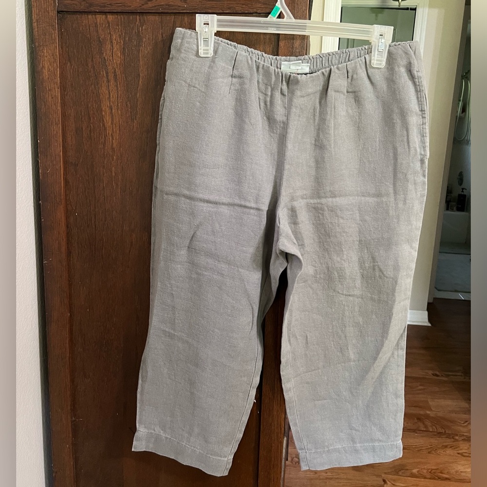 J Jill Love Linen Dark Gray Capris